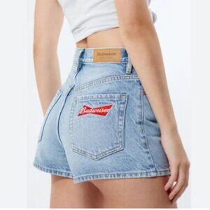 Budweiser Pacsun Jean Shorts Size 27 Blue Hopps Vintage Denim NWOT